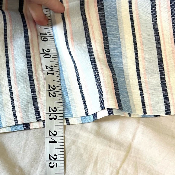 Coco Bianco,Linen/Rayon Cropped Wide-Leg Pants,Stripe Coastal Boho,EUC,Size M - Picture 9 of 9